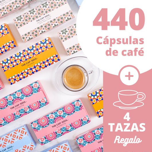 Promoción 440 cápsulas de café + 4 tazas gratis - The Capsoul